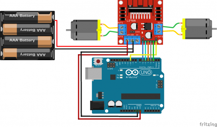Connecting L298N DC Motor Control Bridge To The Arduino Uno